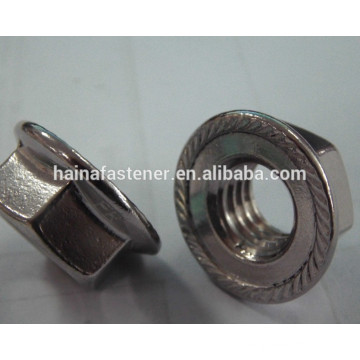 SS316 stainless steel flange nut,SS304 flange serrated nut